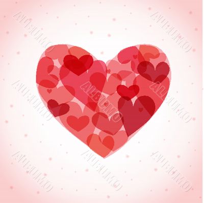 Cute vector background with vintage hearts