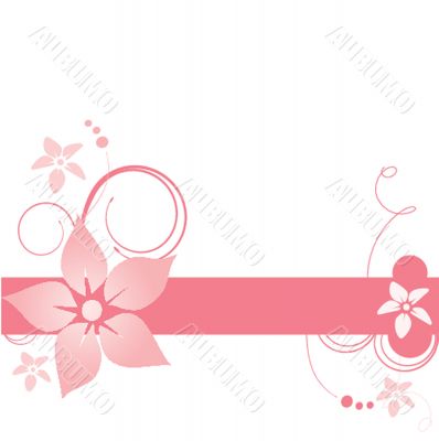 Vintage floral card with handdrawn flowers
