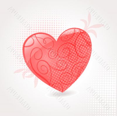 Cute vector background with vintage hearts