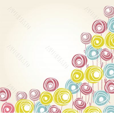 Retro card with vintage rose