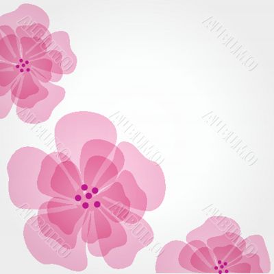 Vintage floral card with handdrawn flowers