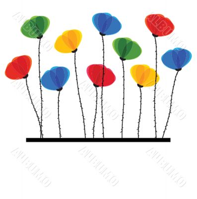 Spring card with beauty poppies.