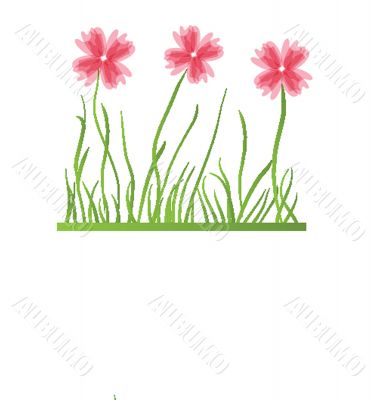 Vintage floral card with handdrawn flowers