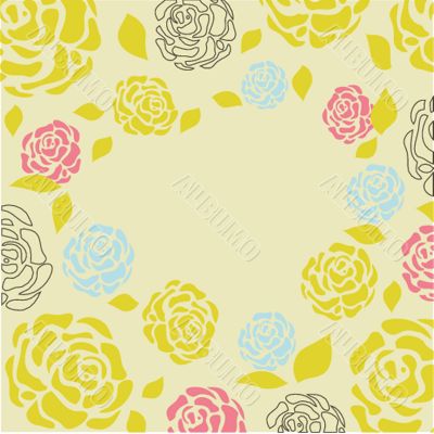 Retro card with vintage rose