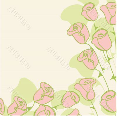 Retro card with vintage rose
