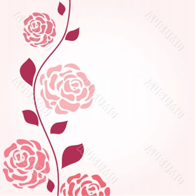 Retro card with vintage rose