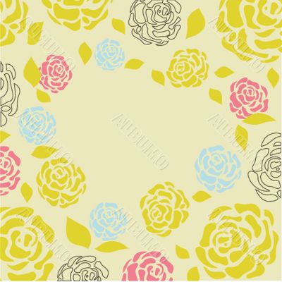 Retro card with vintage rose