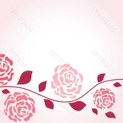 Retro card with vintage rose