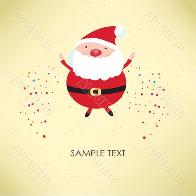 Christmas card with Santa Klaus
