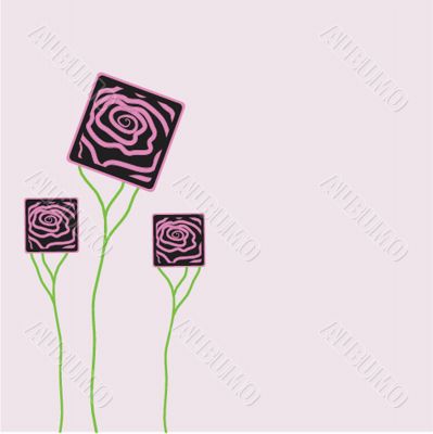 Retro card with vintage rose
