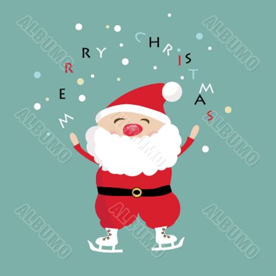 Christmas card with Santa Klaus