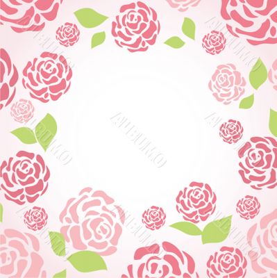Retro card with vintage rose