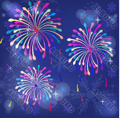 Colorful vector fireworks