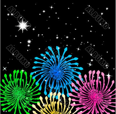 Colorful vector fireworks