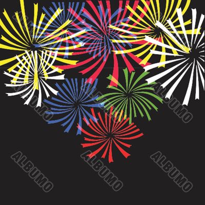 Colorful vector fireworks
