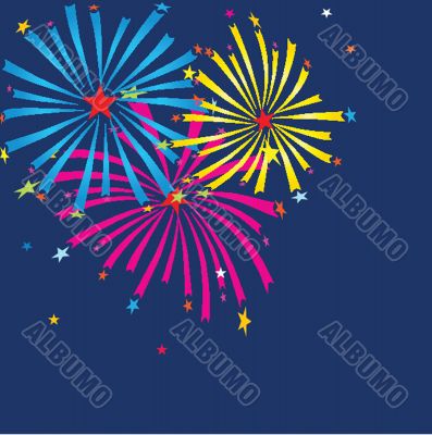 Colorful vector fireworks