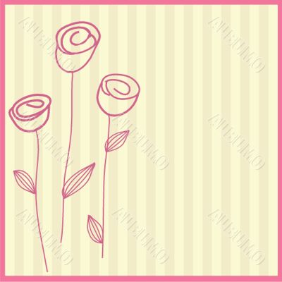 Retro card with vintage rose