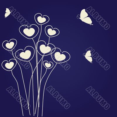Floral card with butterfly