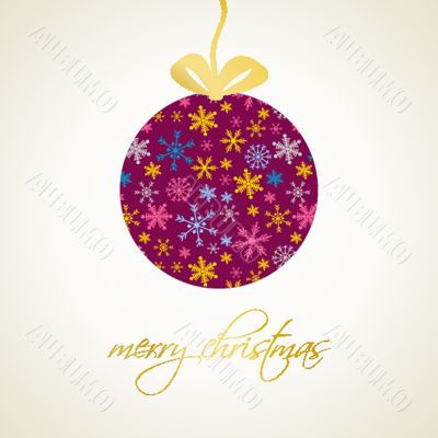 Christmas card with holiday elements.