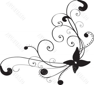 Bright greetings card with flowers and buttons