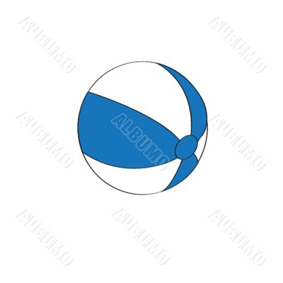 bright inflatable ball on white background