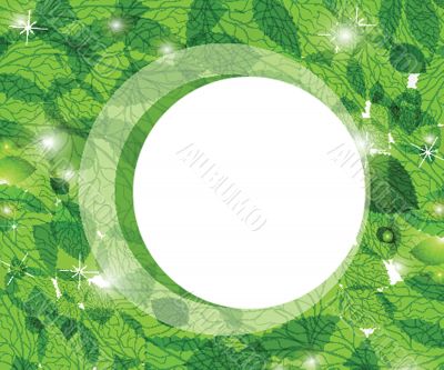 Abstract background with green flowers