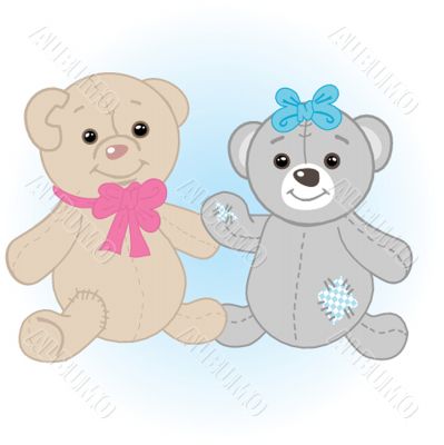 Teddy bears couple.