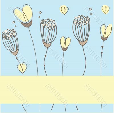 Floral card with butterflies