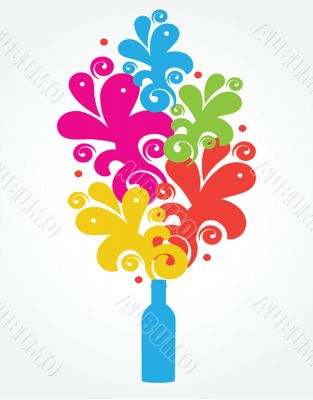 Abstract background with glass bottles