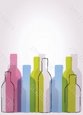 Abstract background with glass bottles