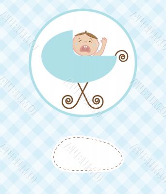 baby boy announcement card. vector illustration