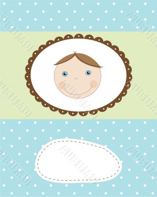 baby boy announcement card. vector illustration