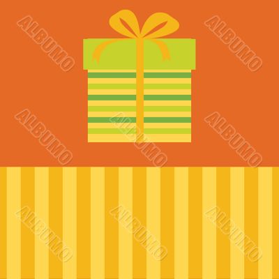 Greeting christmas card with present box