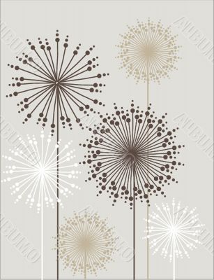 Vintage card with hand drawn flowers