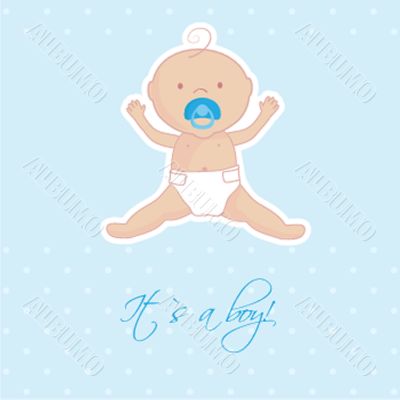 baby boy announcement card. vector illustration