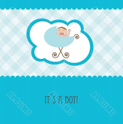 baby boy announcement card. vector illustration