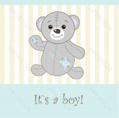 baby boy announcement card. vector illustration