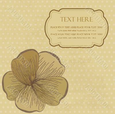 Vintage card with hand drawn flowers