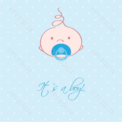 baby boy announcement card. vector illustration