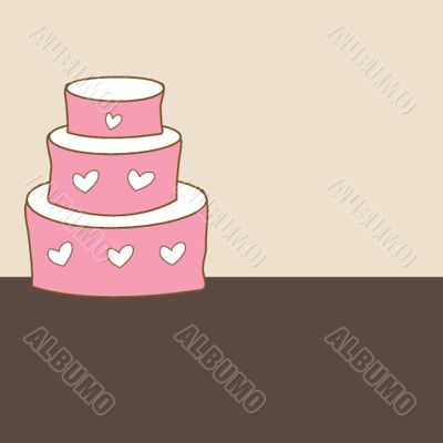 Cute vector background with small cupcake