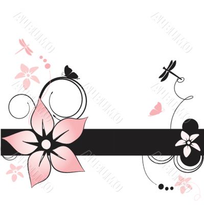 Floral card with butterflies
