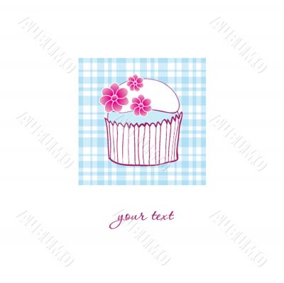 Cute vector background with small cupcake