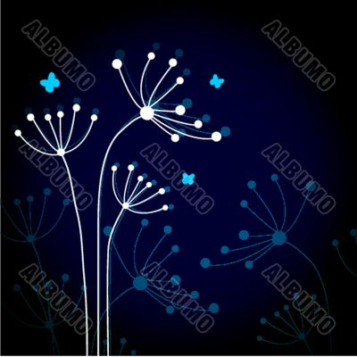 Floral card with butterflies