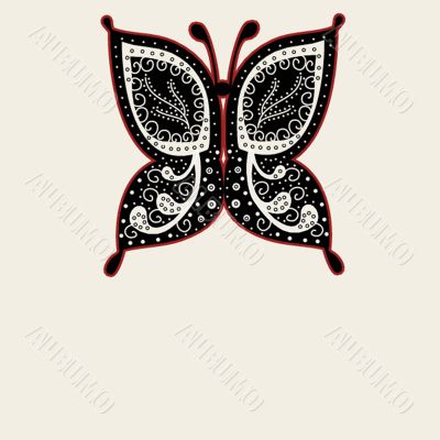 Various vector butterflies on  background