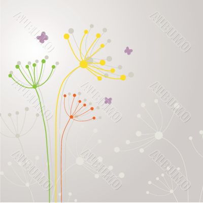 Floral card with butterflies