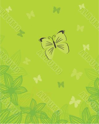 Floral card with butterflies
