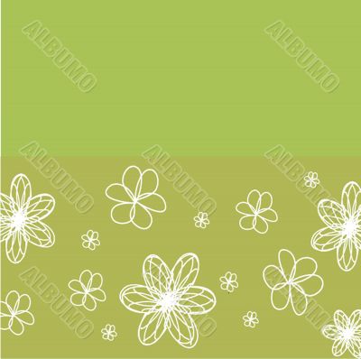 Vintage card with hand drawn flowers