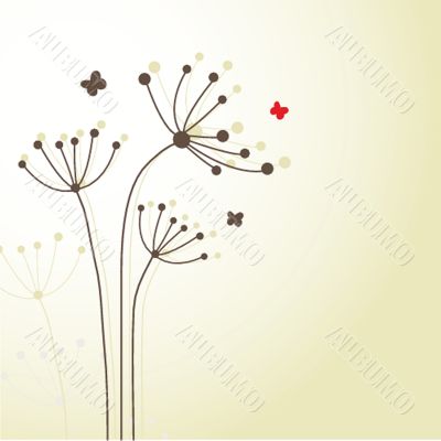 Floral card with butterflies