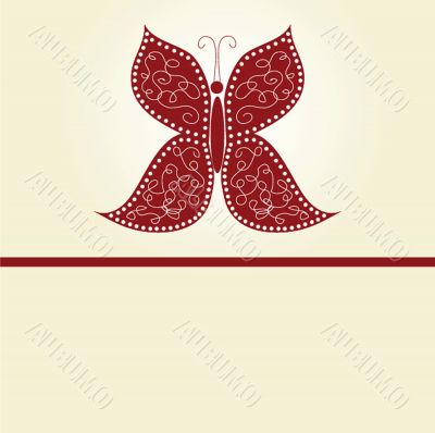 Various vector butterflies on  background