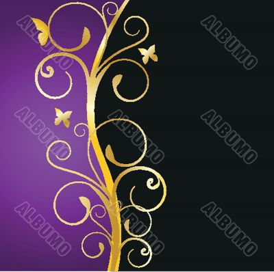 Floral card with butterflies